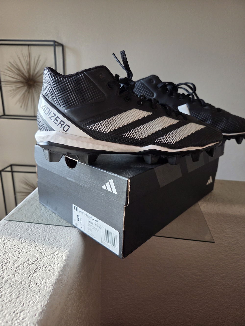 Adidas Adizero Men's Black & White Football Cleats